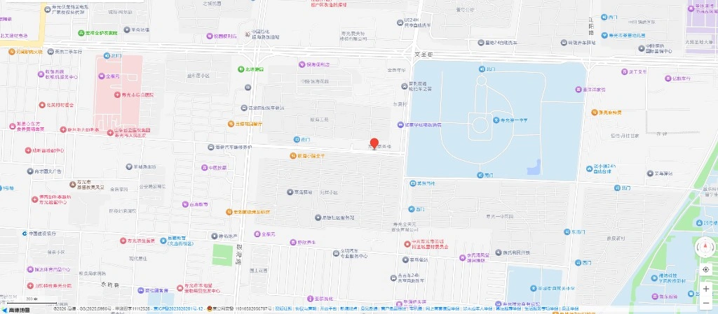 易云网络寿光办公地址位置示意：圣城街道北魏社区沿街楼附近（静态地图截图）